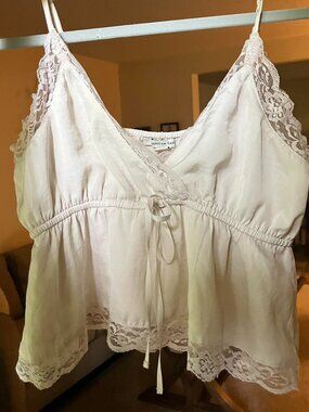 American Eagle Outfitters Women's Cream Crop-top